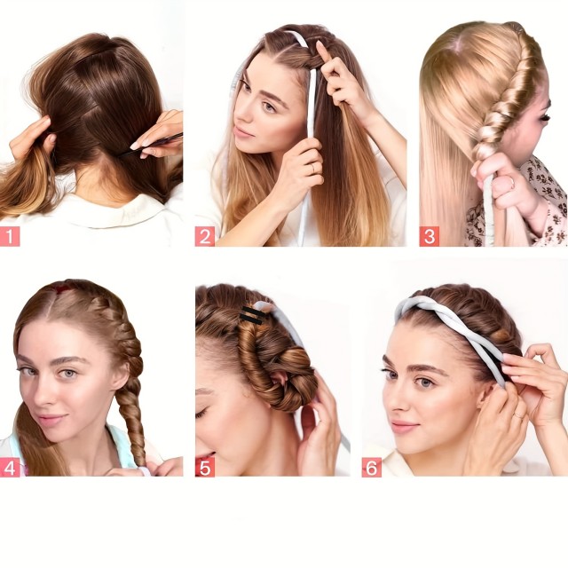 4 delni komplet za kodranje las v črni barvi 