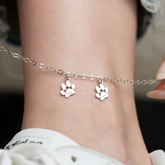 Personalizirana zapestnica za nogo s tačko in gravuro po vaših željah