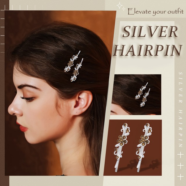 Elegantne sponke za lase s kristalčki – set 2 kosov