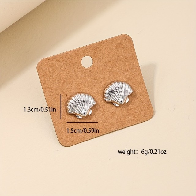 Elegantni uhani v obliki školjke 2 barvi