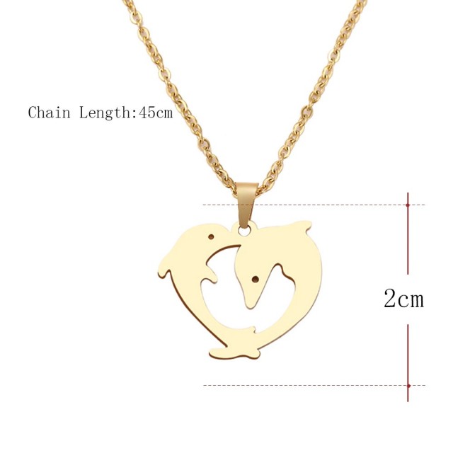 Verižica delfinček iz nerjavečega jekla, srebrna