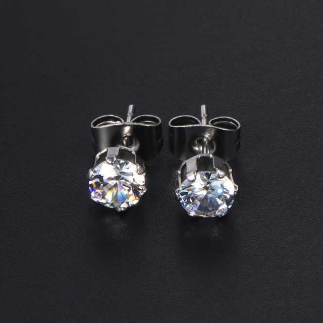 Moški bleščeči uhani s cirkoni nerjaveče jeklo