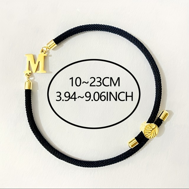 Nastavljiva zapestnica z zlato inicialko