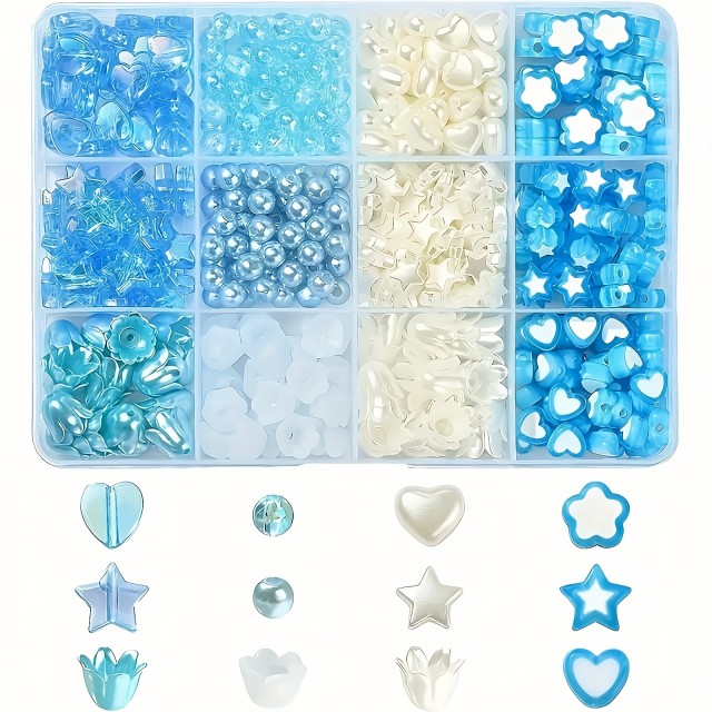 Komplet za izdelovanje nakita v modri barvi 400 kosov 