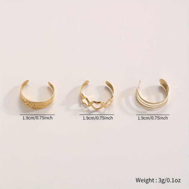 Komplet 3 prstanov za nogo poletni stil