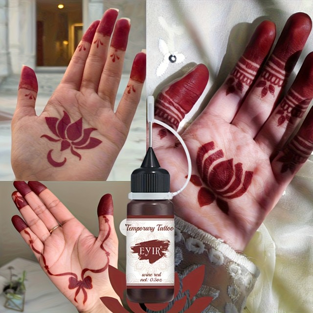 Bordo rdeča tattoo barva za začasne tatuje - za risanje tatujev