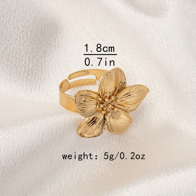 Ženski prilagodljiv prstan, preprost cvetni dizajn 2 barvi