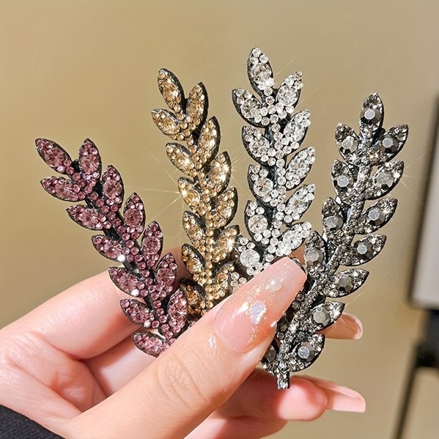 Paket 4 sponk za lase z elegantnim dizajnom listov