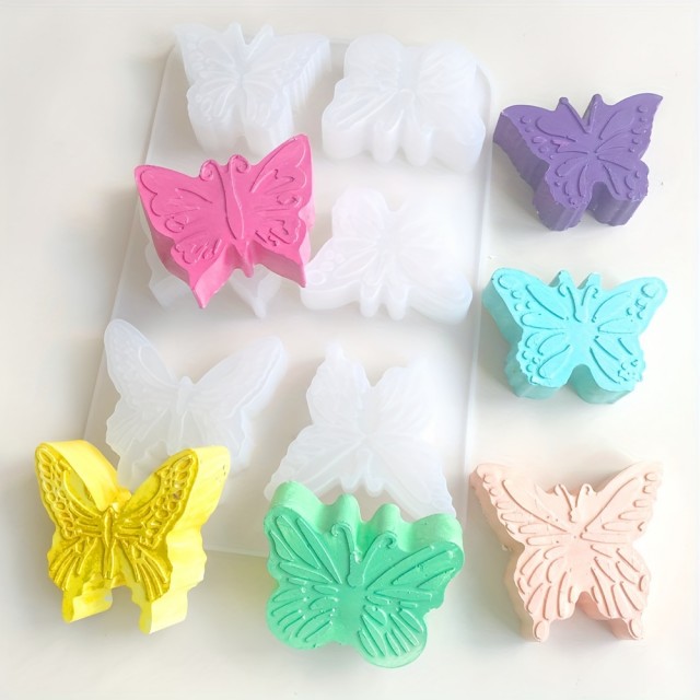 Silikonski kalup za sveče ali milo s 6 različnimi metulji 