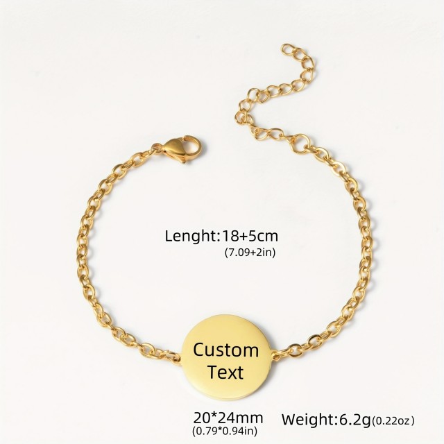 Personalizana zapestnica z okroglim obeskom 316L nerjaveče jeklo 