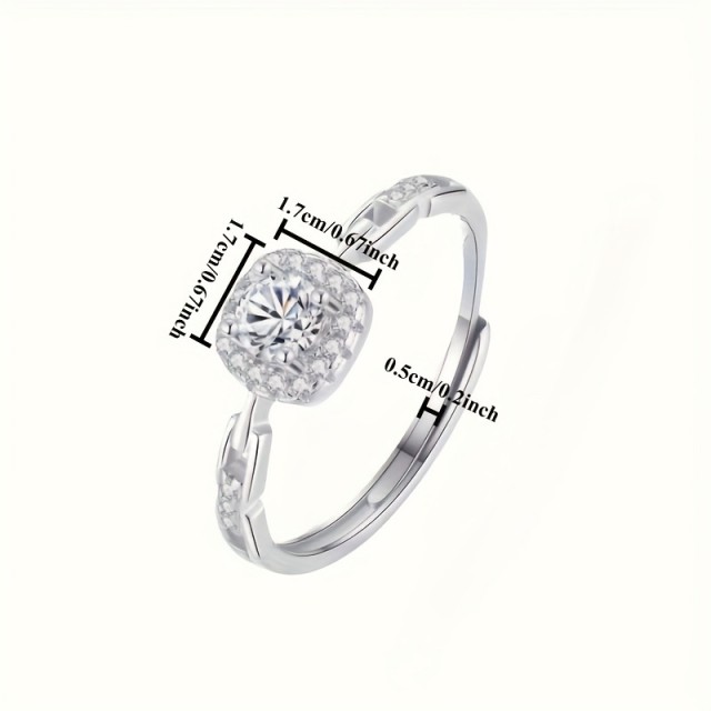 Ženski nastavljiv prstan s cirkonom