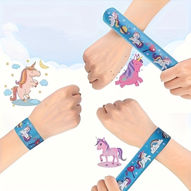 Komplet 12 različnih zapestnic z motivom samoroga