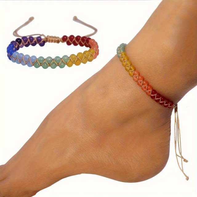 Zapestnica za nogo s kamni 7 čaker