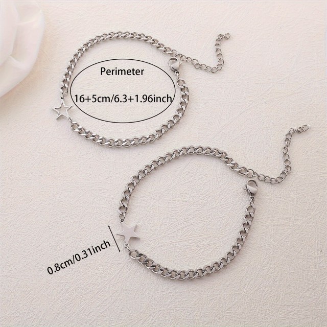 Zapestnici za pare z zvezdami iz nerjavečega jekla