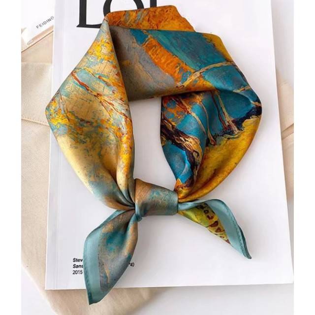 Elegantna kvadratna ruta z umetniškim jesenskim motivom