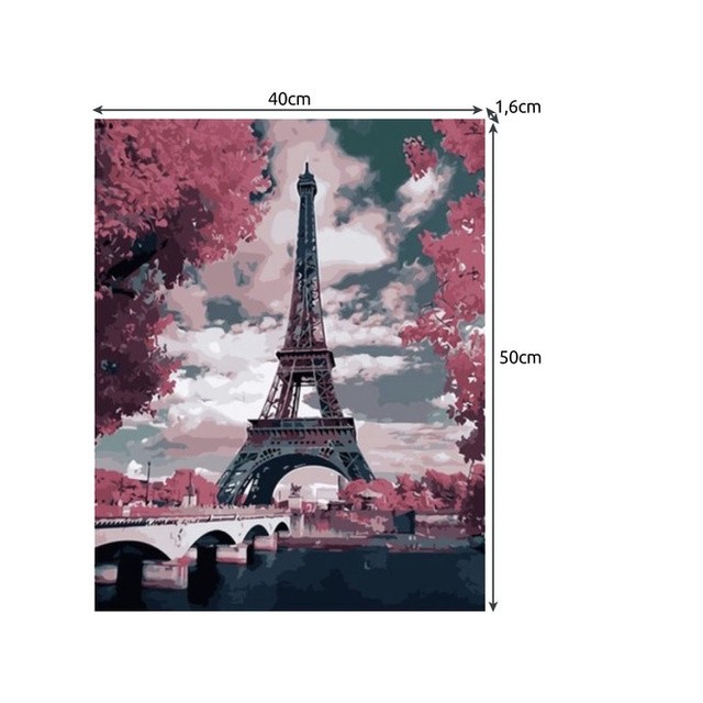 Slikanje po številkah – Eifflov stolp (40×50 cm)