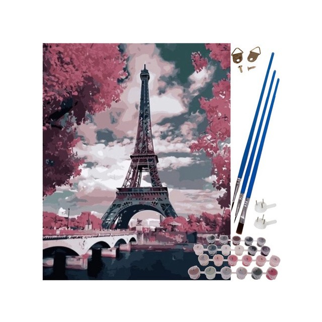 Slikanje po številkah – Eifflov stolp (40×50 cm)
