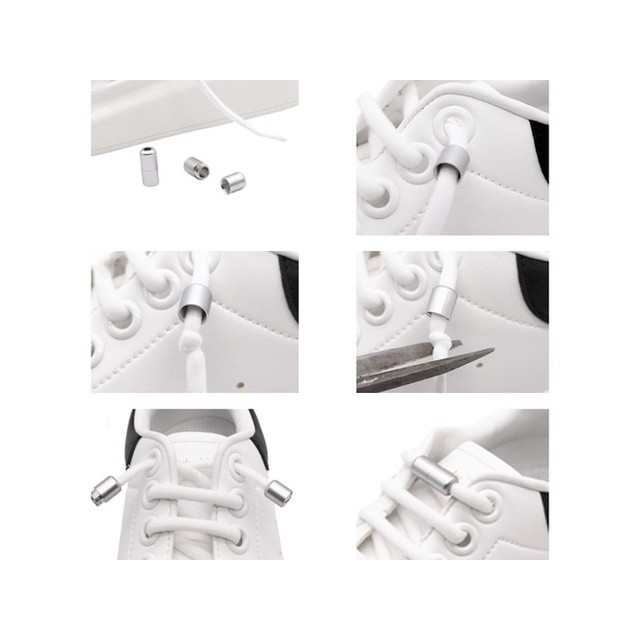 Elastične vezalke brez zavezovanja – bele