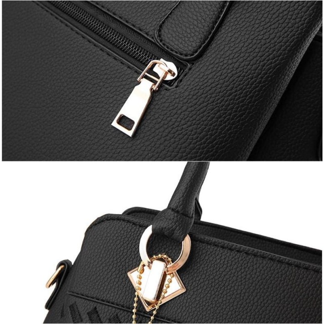 Elegantna črna ženska torbica v črni barvi T32