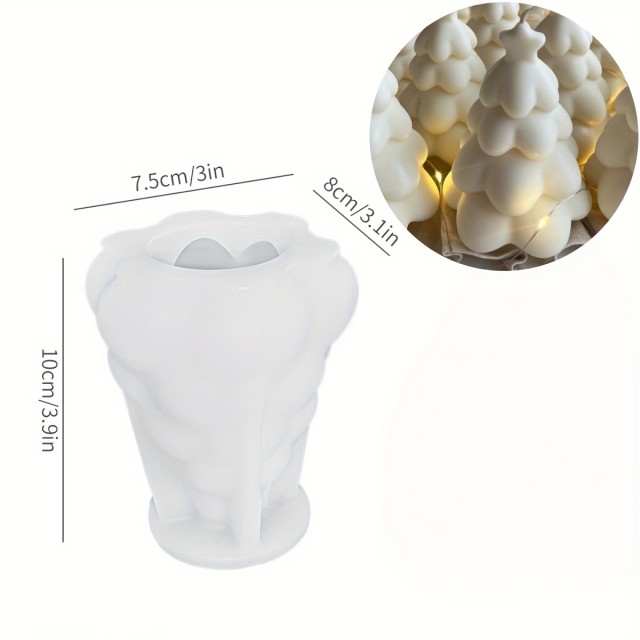 3D silikonski kalup za sveče v obliki božične smreke