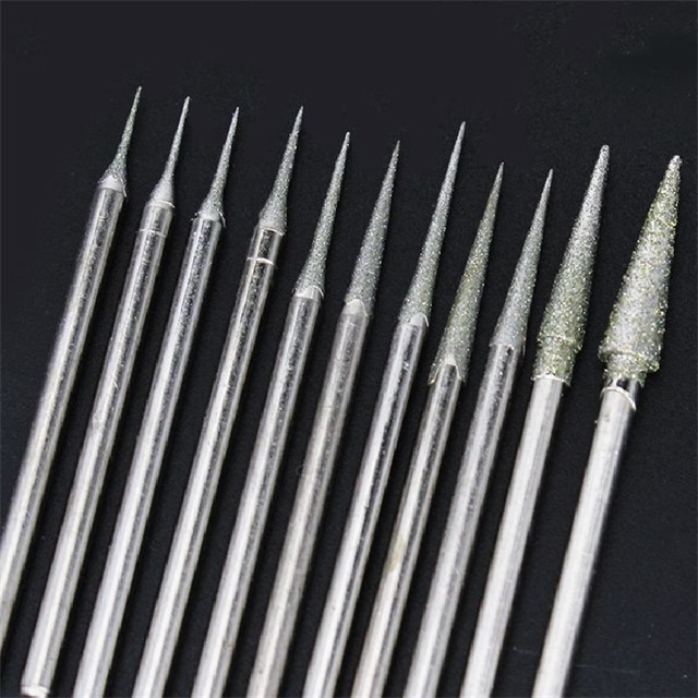 Diamantni brusni nastavki – set 11 kosov, 0,5 mm–4 mm