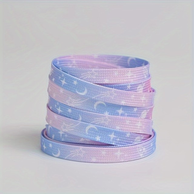 Par ljubkih vezalk z motivi zvezd in lune 2 barvi