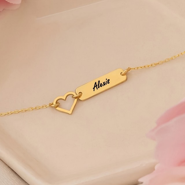 Personalizirana zapestnica po meri, srce in gravura po vaši želji