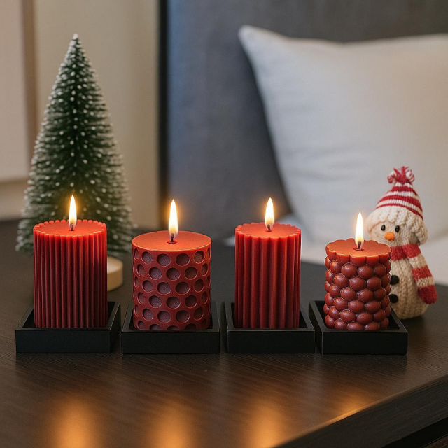 4 delni set silikonskih modelčkov za sveče - DIY izdelava sveč