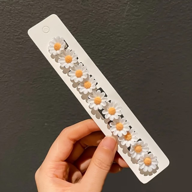 Komplet 10 kosov mini cvetličnih sponk za lase Daisy