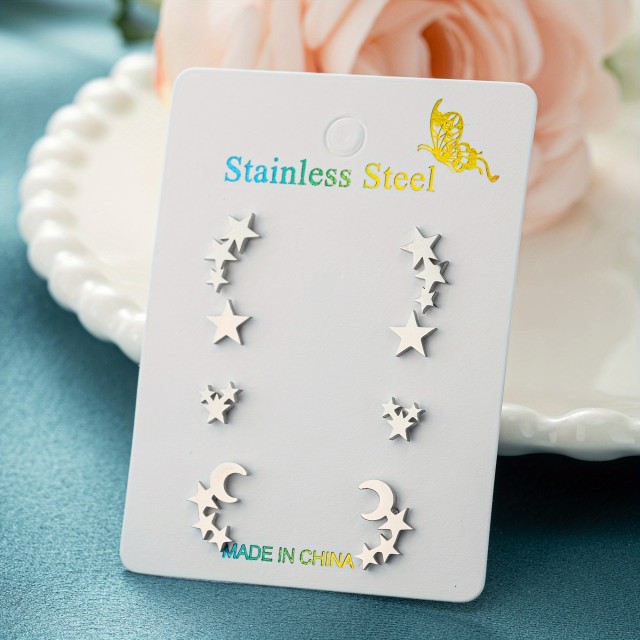 Komplet 4 parov uhanov z zvezdicami 2 barvi