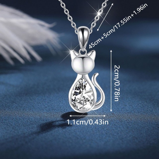 Prikupna ogrlica z obeskom mucke in kamenčkom