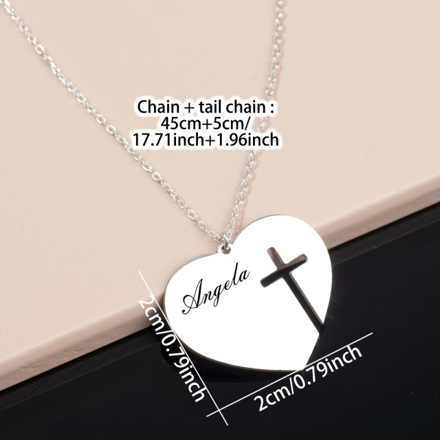 Personalizirana ogrlica s križem in gravuro po želji