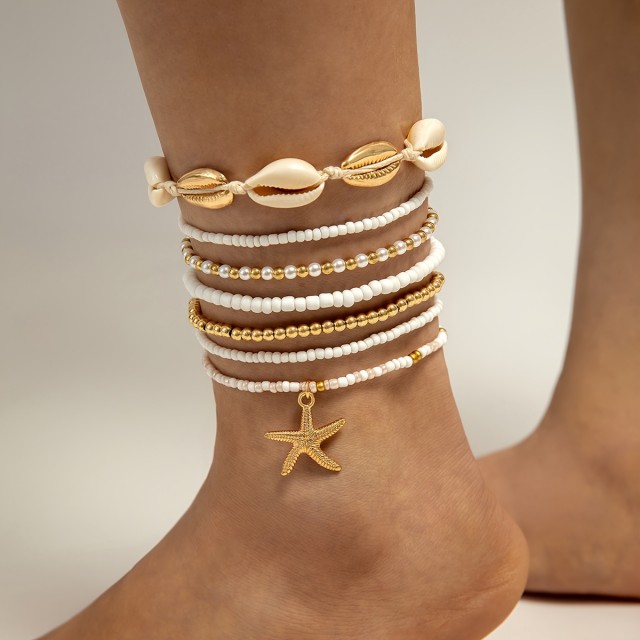 7 delni komplet zapestnic s školjkami