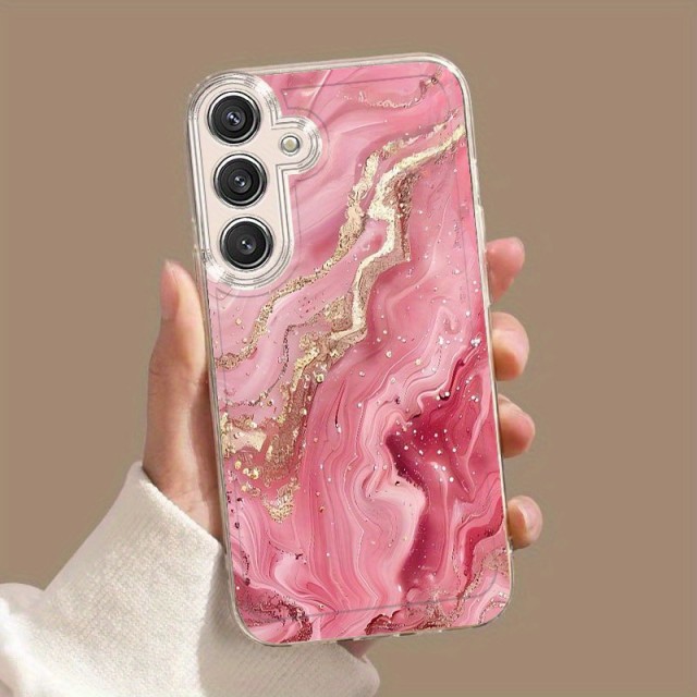 Marmorni ovitek za telefon z zlatimi detajli Samsung Galaxy A56