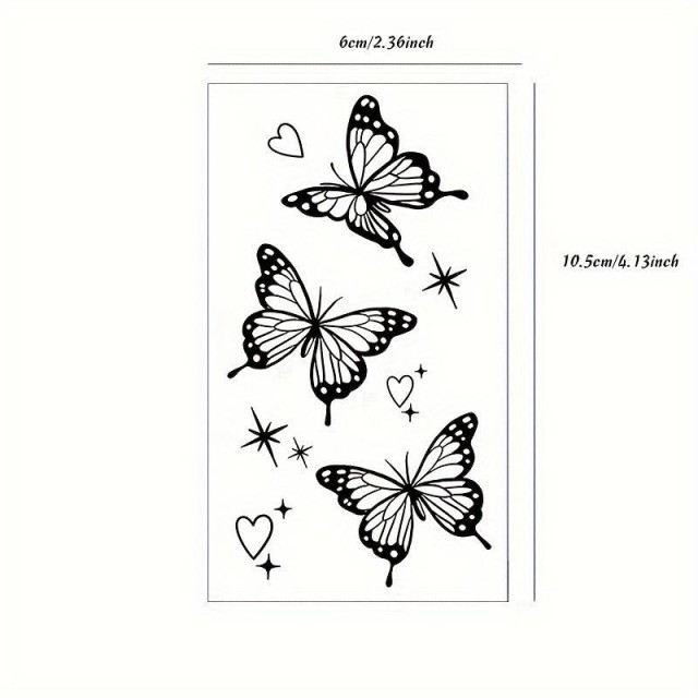 Komplet 4 tatu nalepk z metulji