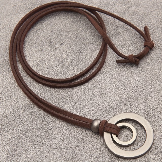 Vintage moška verižica z dvojnim okroglim obeskom