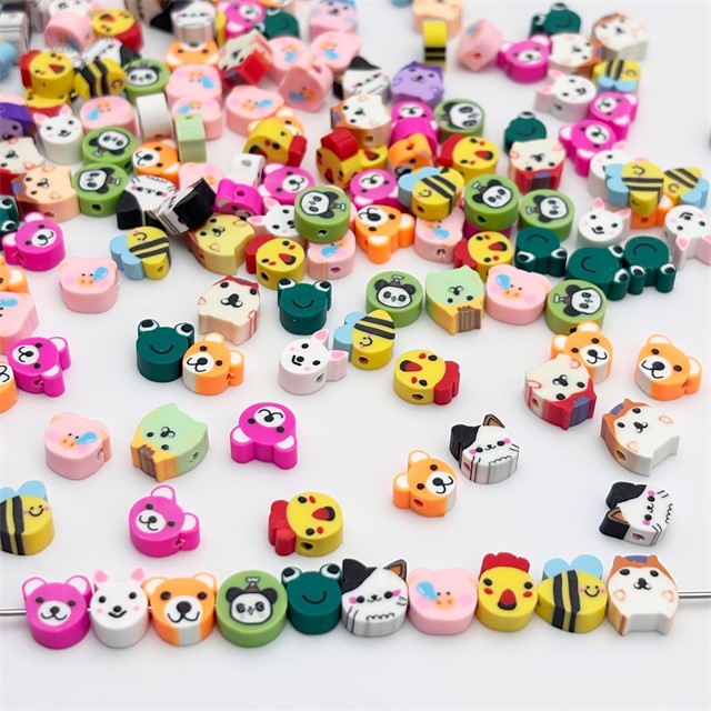 Fimo perle živali mix – komplet 50 kosov