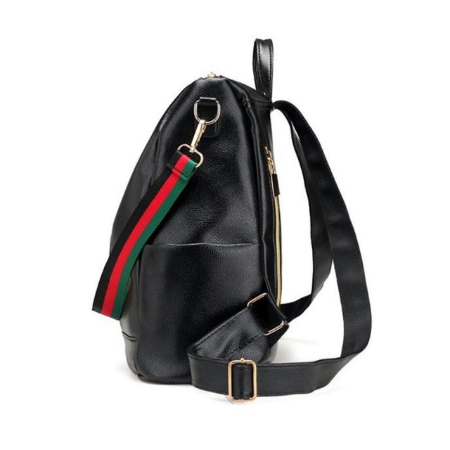 Nahrbtnik črn usnjen 