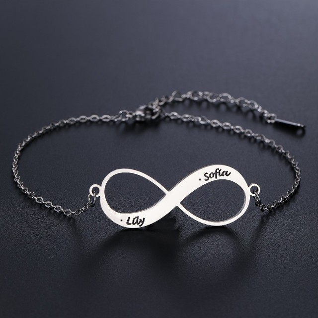 Personalizirana zapestnica s simbolom neskončnosti - graviranje po želji
