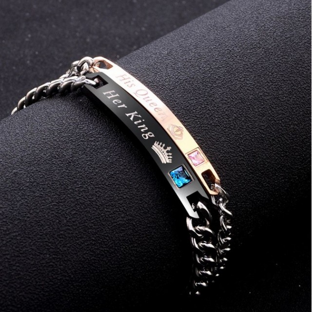 Komplet 2 zapestnic HIS QUEEN, HER KING