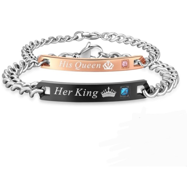 Komplet 2 zapestnic HIS QUEEN, HER KING