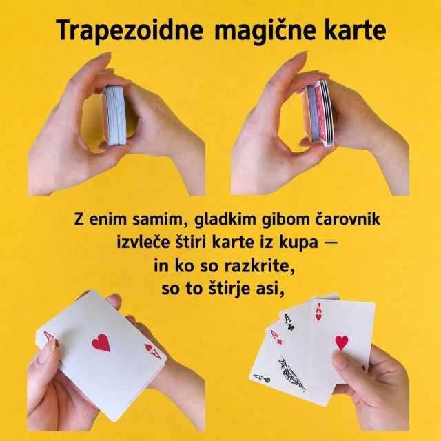 Trapezoidne magične karte – profesionalni čarovniški komplet za miselne trike in iluzije