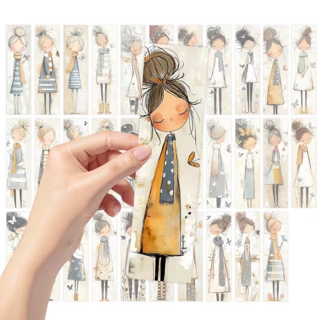 30 simpatičnih knjižnih kazal z motivom punčke