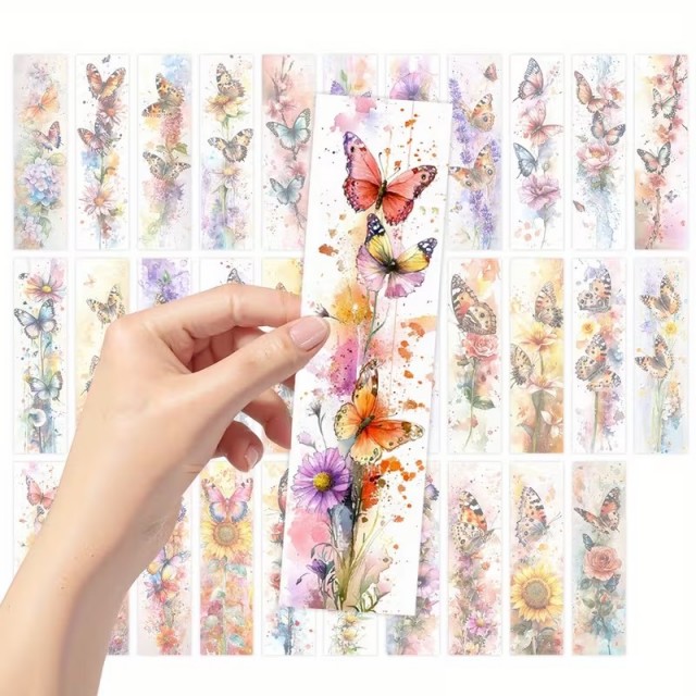 Komplet 32 knjižnih zaznamkov z motivom metuljev