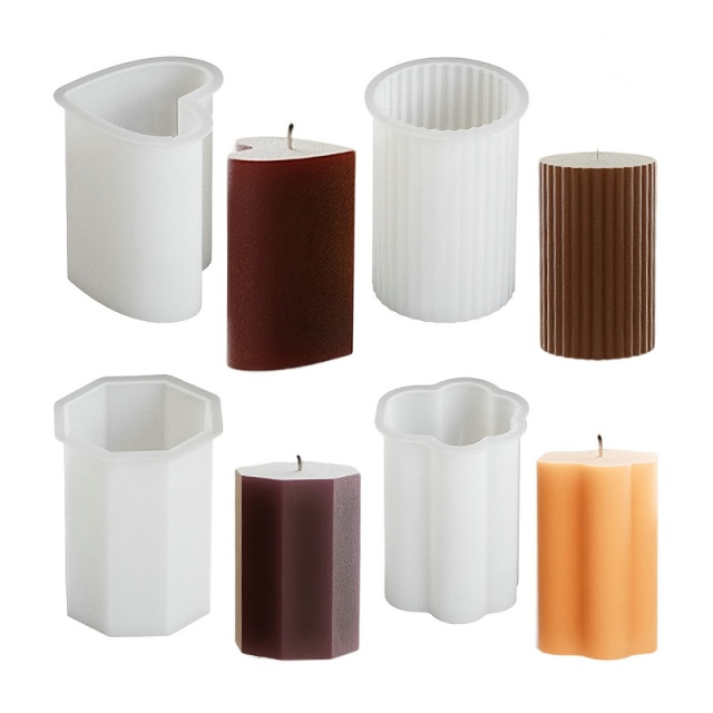 Komplet 4 silikonskih kalupov za sveče