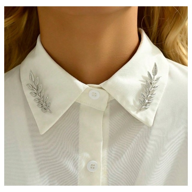 Komplet 2 brošk za ovratnik - 2 barvi 