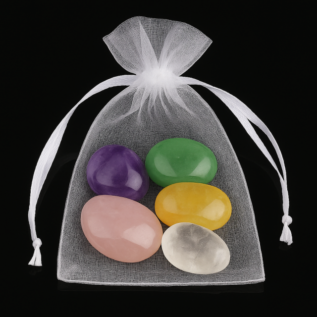 Komplet 5 kristalov za LJUBEZEN – nežnost, harmonija in odprto srce