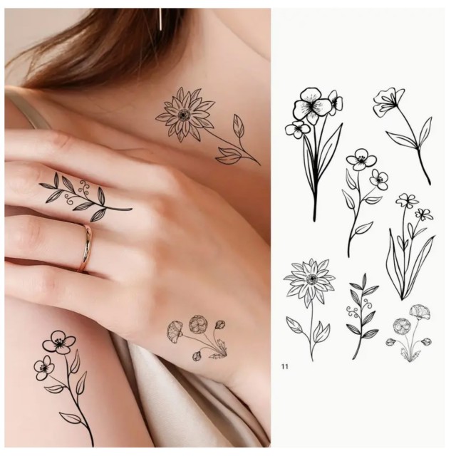 Komplet 30 tattoo nalepk 