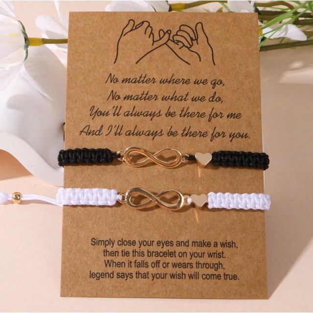 Komplet 2 zapestnic s posvetilom INFINITY LOVE