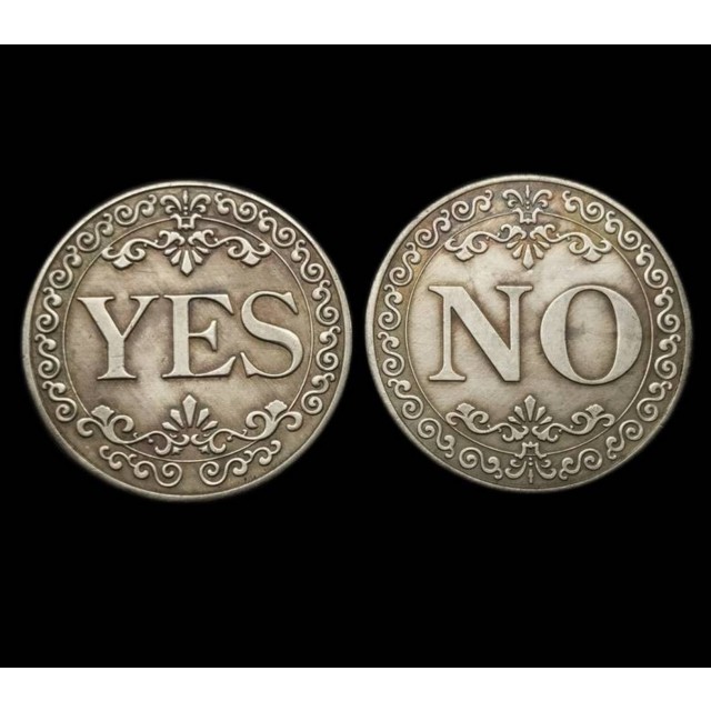 Kovanec za odločitev DA NE, dvostranski 
